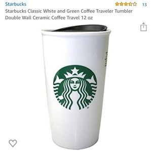 Starbucks classic white and free coffee tumbler